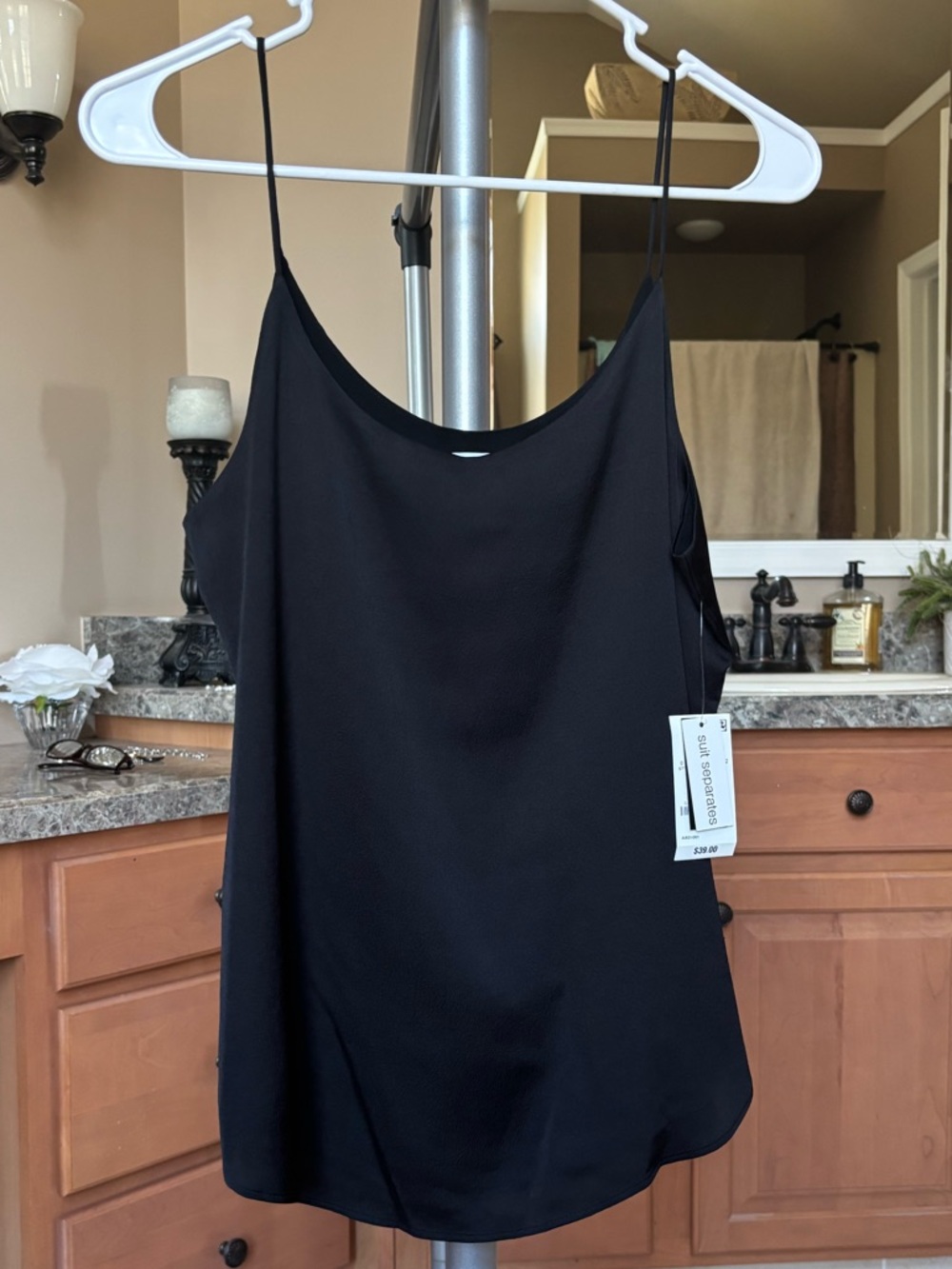 Macy's Black Satin-Look Spaghetti Strap Cami